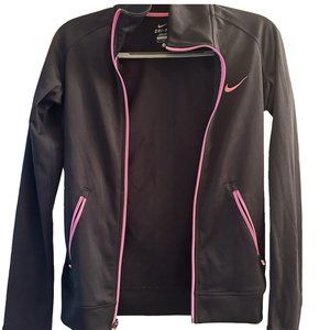 Women's Nike Sports Dri-Fit Breathable Athletic Jacket Black And Pink Size SMALL